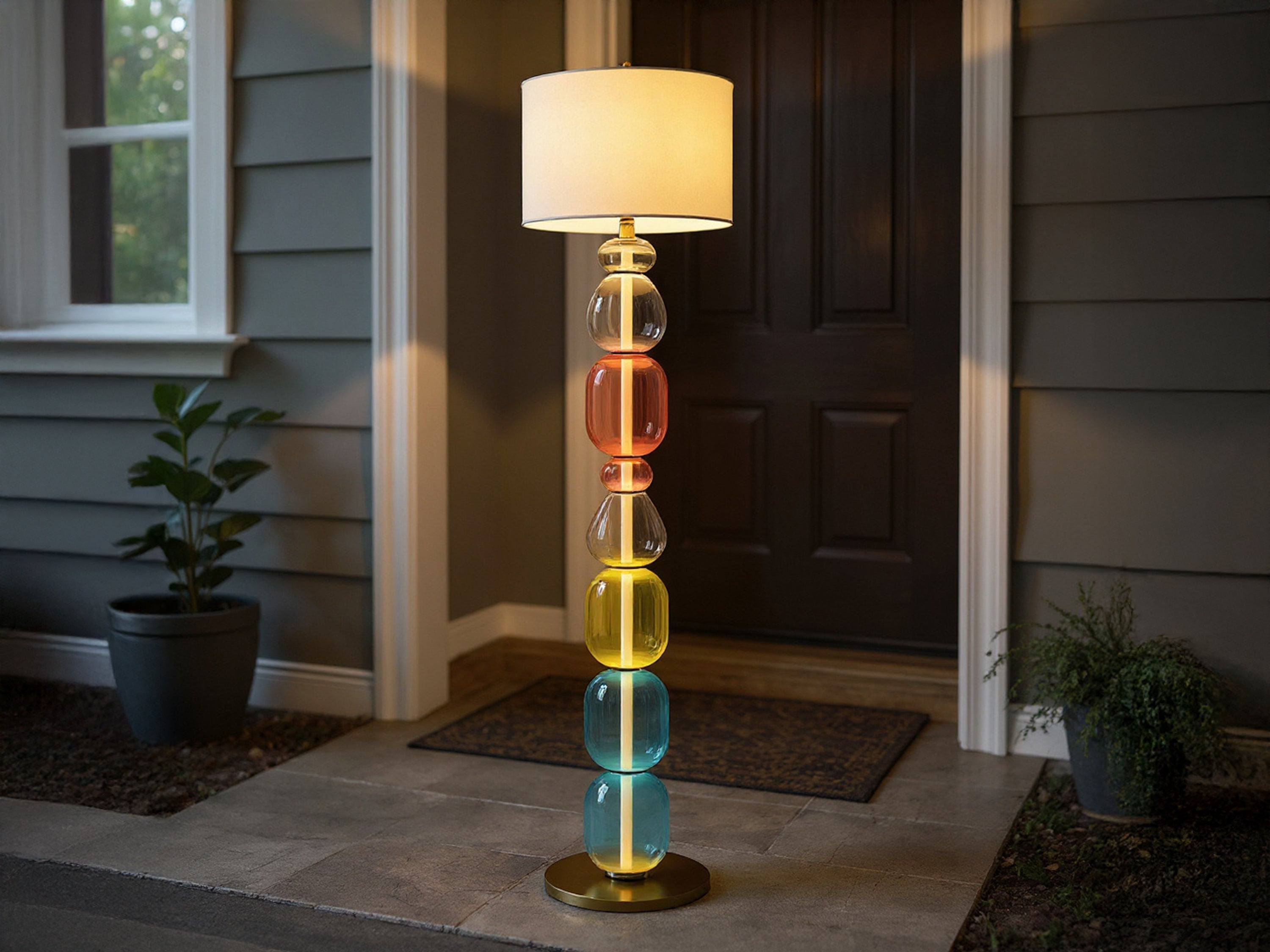 Handcrafted Modern Glass Floor Lamp